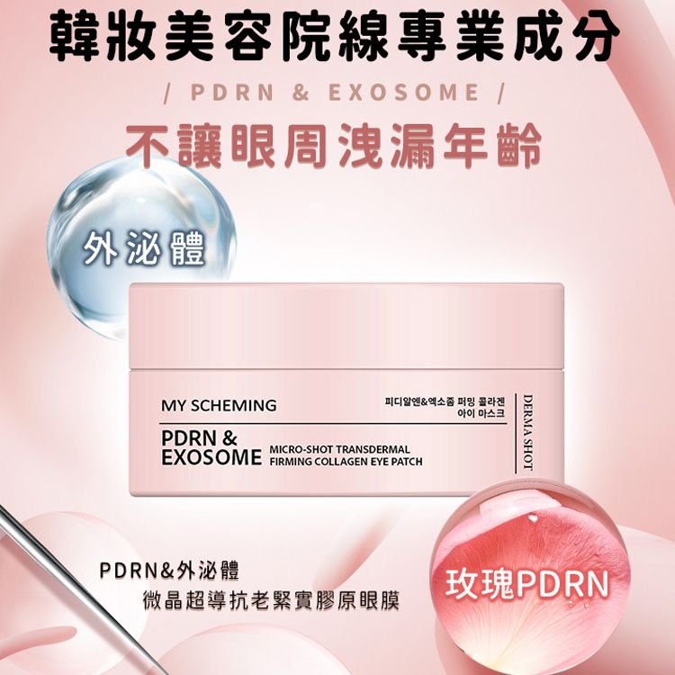 我的心機~PDRN & 外泌體微晶超導抗老緊實膠原眼膜(60片入) 眼周潤澤 改善暗沉 水凝膜貼合 局部濕敷