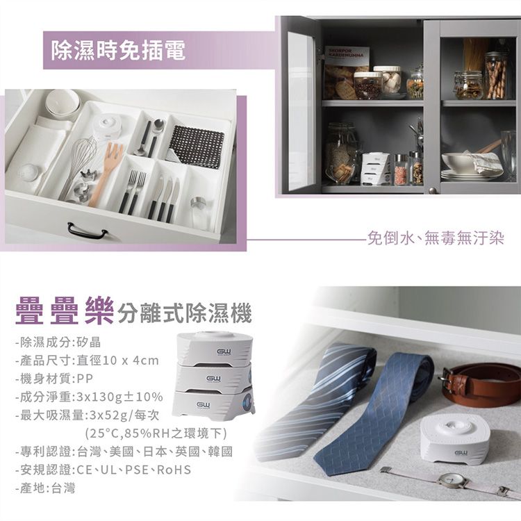 GW 水玻璃~疊疊樂分離式除濕機組(3疊)需搭配還原座(1組入)