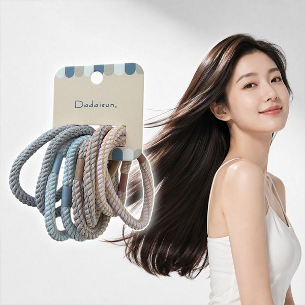 Dadaisun~緊旋撞色O束(溫柔甜美色系)8入｜日系質感螺旋髮圈 高彈力不傷髮不鬆脫