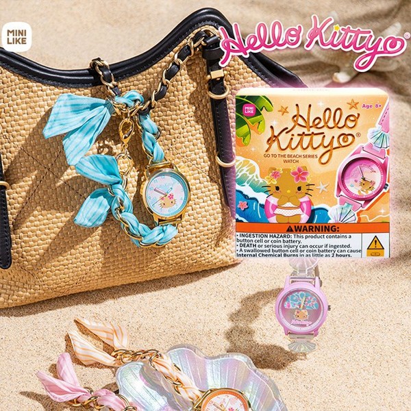 Hello Kitty~去海邊吧系列手錶(1入) 不挑款／隨機出貨｜夏日渡假風 正版授權 角色手錶盲盒 潮流穿搭 時尚配件