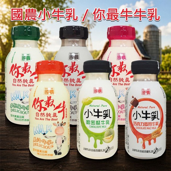 國農~小牛乳／你最牛牛乳(215ml) 款式可選｜國農牛奶 風味保久乳 小牛乳 你最牛 草莓牛奶 巧克力牛奶 果汁牛奶 哈密瓜牛奶